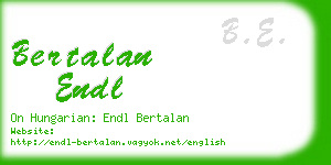 bertalan endl business card